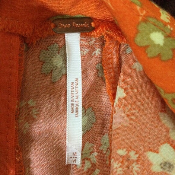 Free People Womens It Takes Two Wrap Dress Orange Peach Combo Medium NWT $128 - Picture 7 of 15